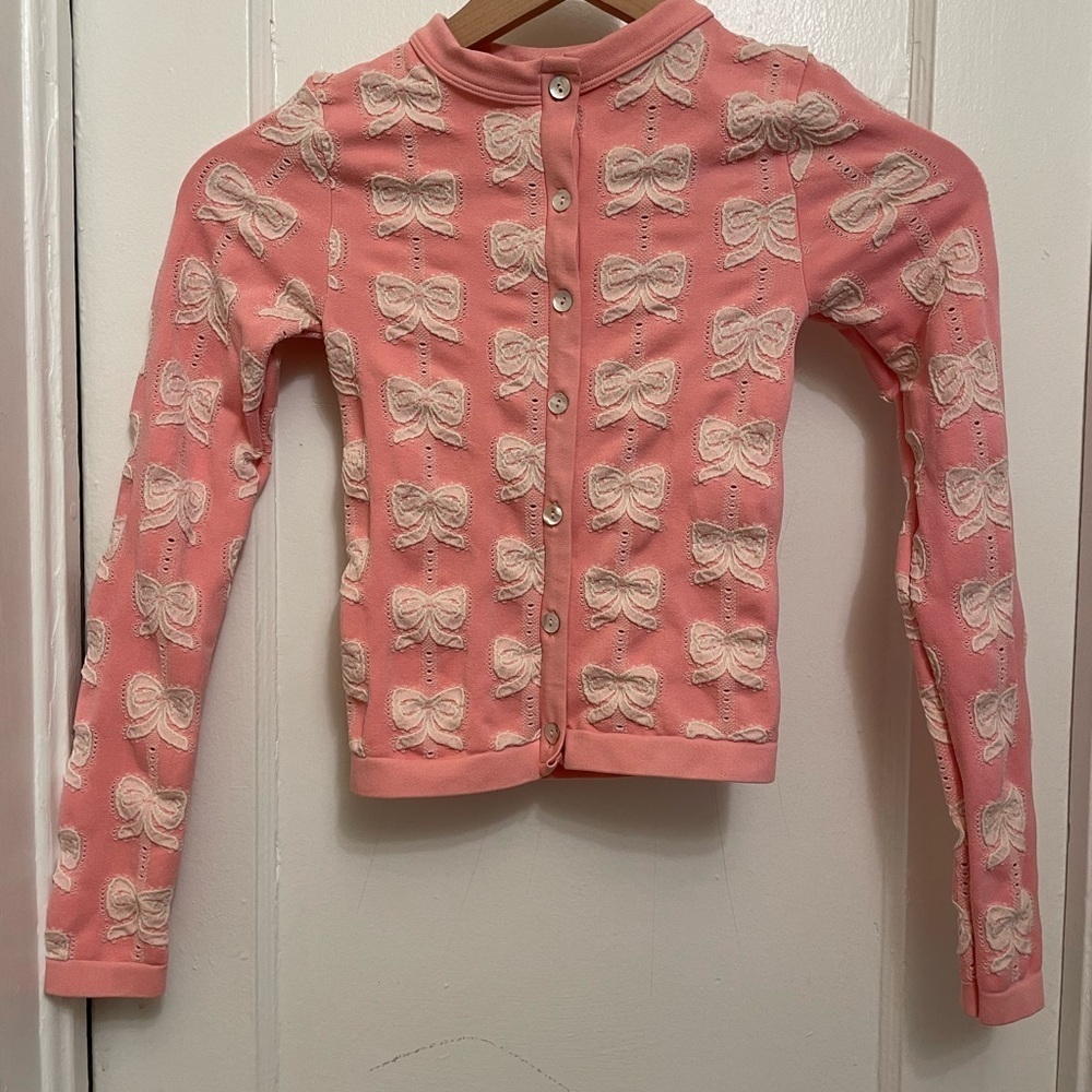 NEW Urban Outfitters|Out From Under Jacquard Seamless Knit Cardigan in Pink Xs/S - Picture 5 of 7